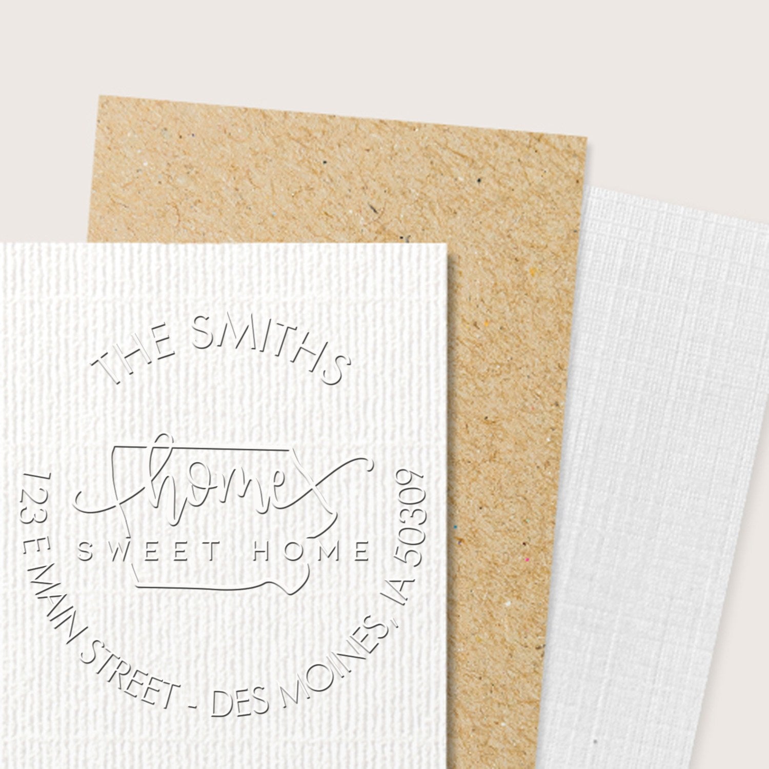 Sweet Home IA Soft Customized Name and Address Embossed Stamp