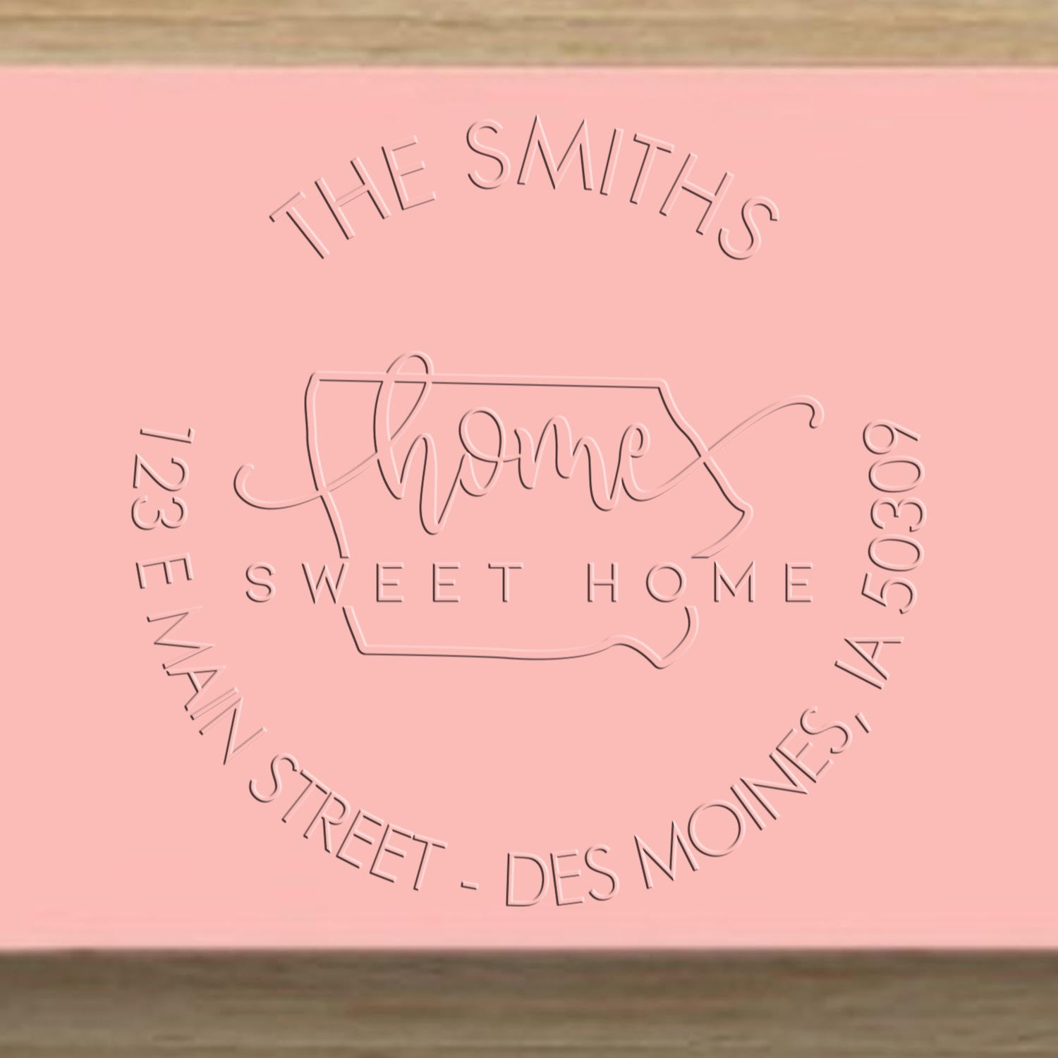 Sweet Home IA Soft Customized Name and Address Embossed Stamp