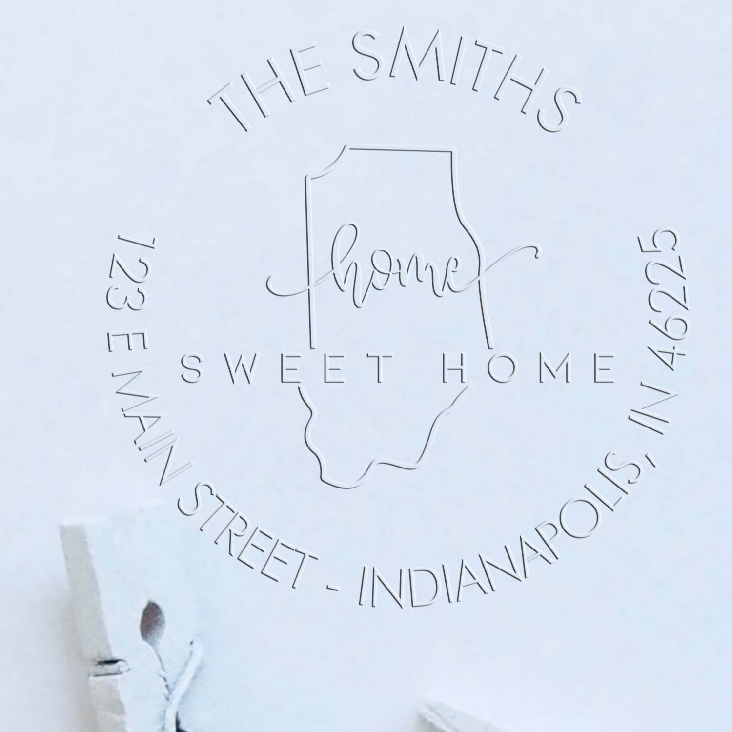 Sweet Home IN Soft Customized Name and Address Embossing Seal