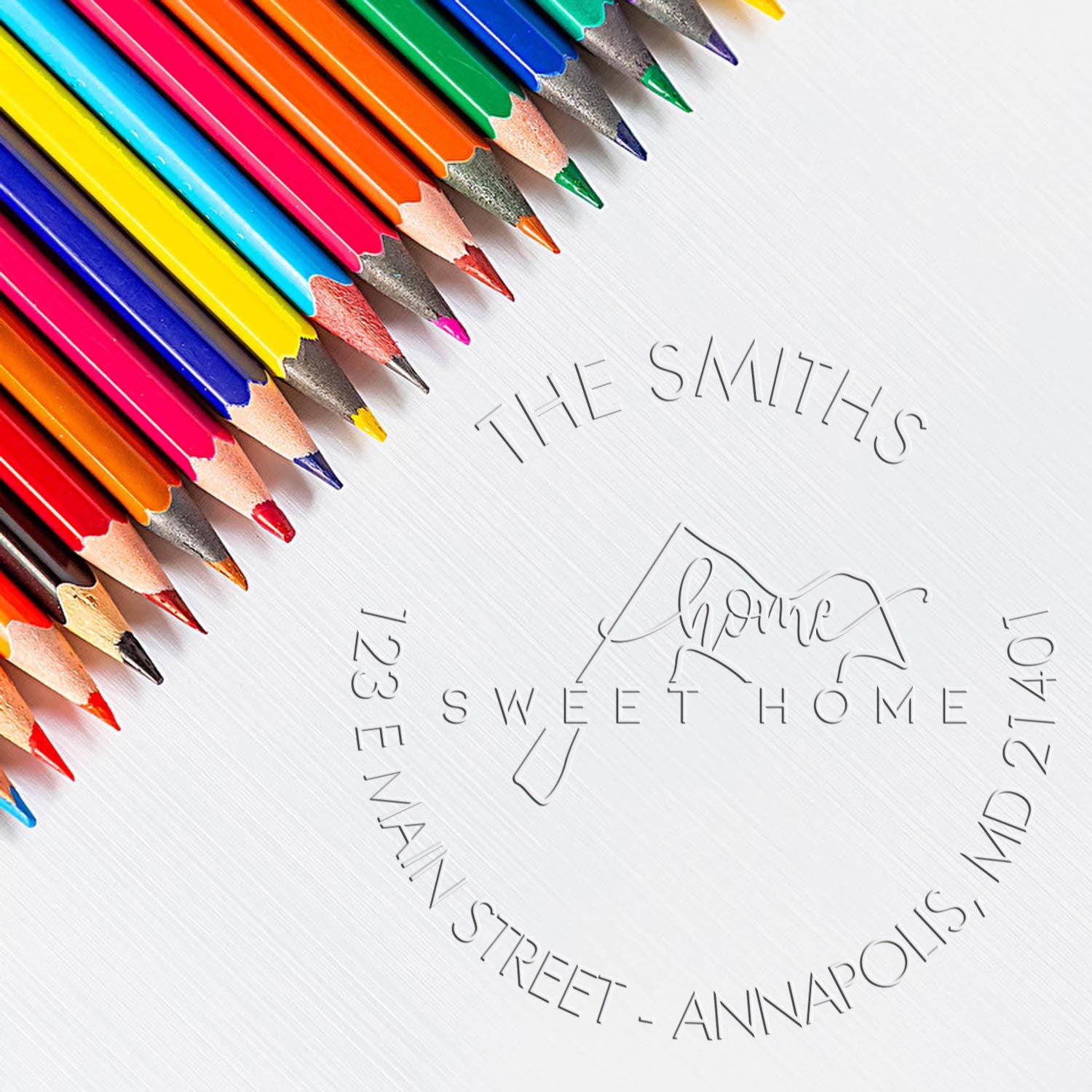 Home Sweet Home Desk Handcrafted Mail Address Seal for MD - Engineer Seal Stamps