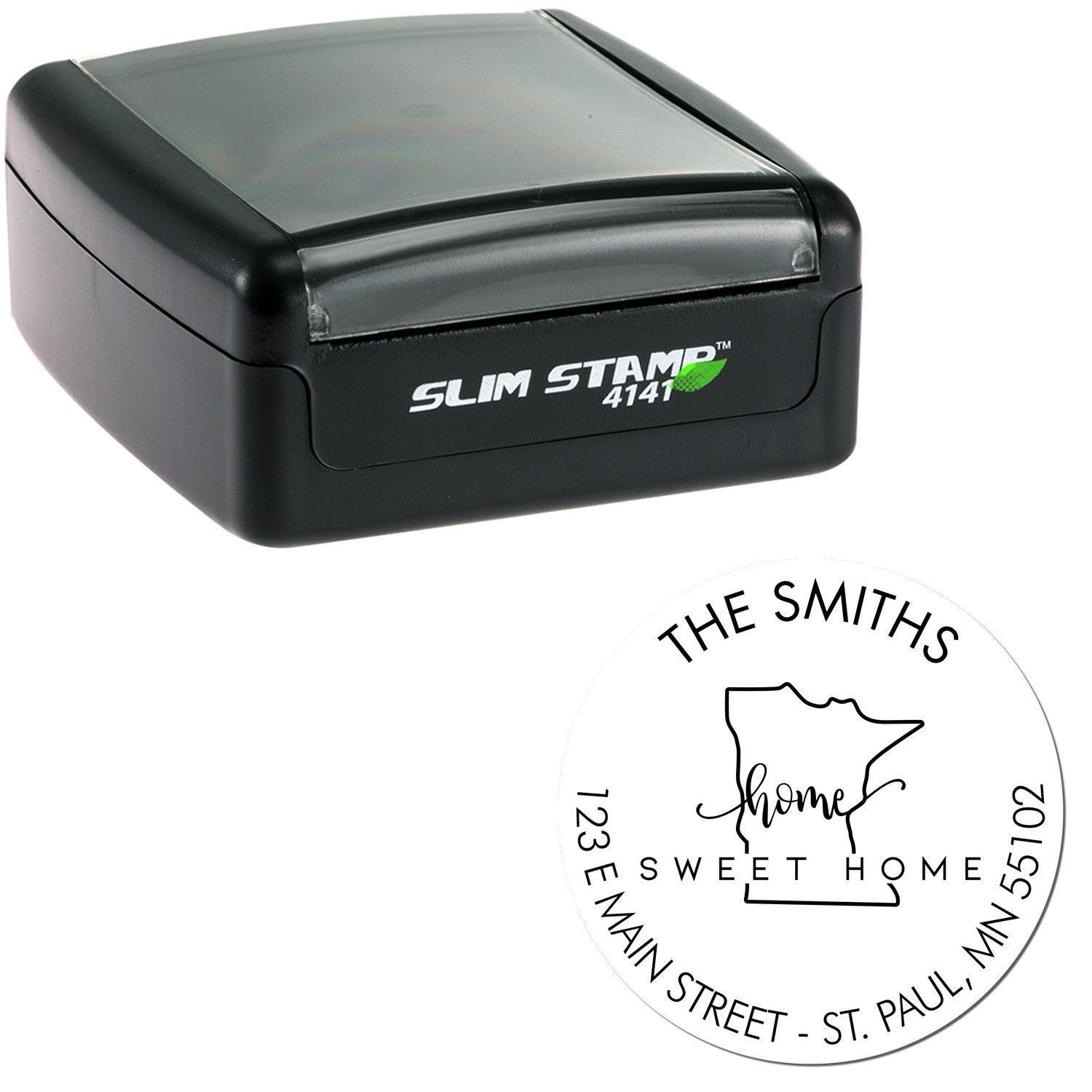 Slim Home Sweet Home for Minnesota Personalized Mailing Address Stamp