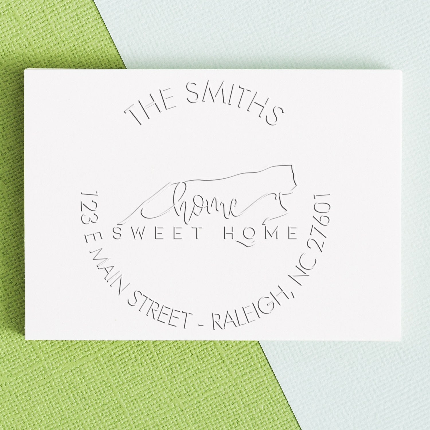 Home Sweet Home Desk Handcrafted Name and Address Seal Stamp for NC - Engineer Seal Stamps