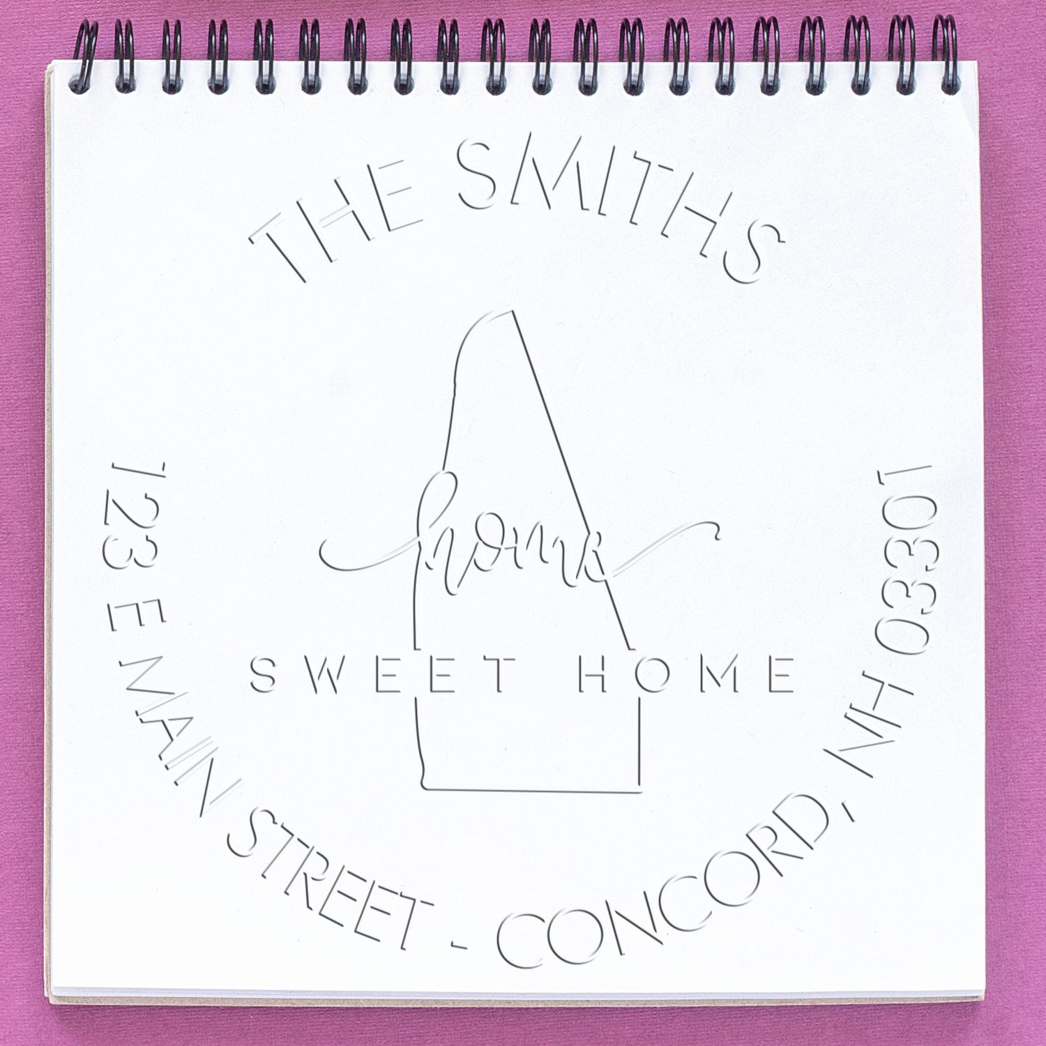 Home Sweet Home New Hampshire Hybrid Personalizable Mailing Address Seal Stamp - Engineer Seal Stamps