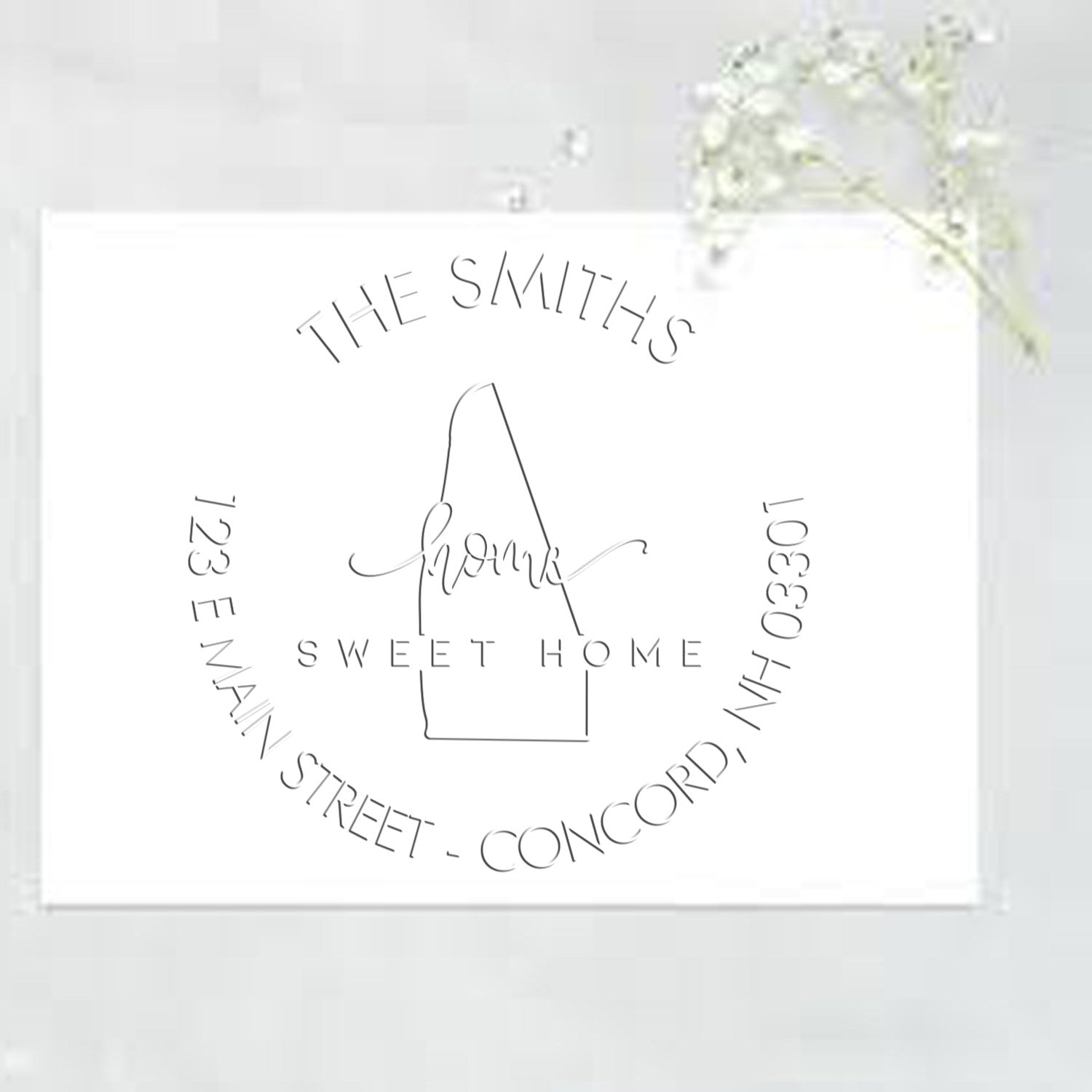 Sweet Home NH Soft Customized New Address Embosser Seal Stamp