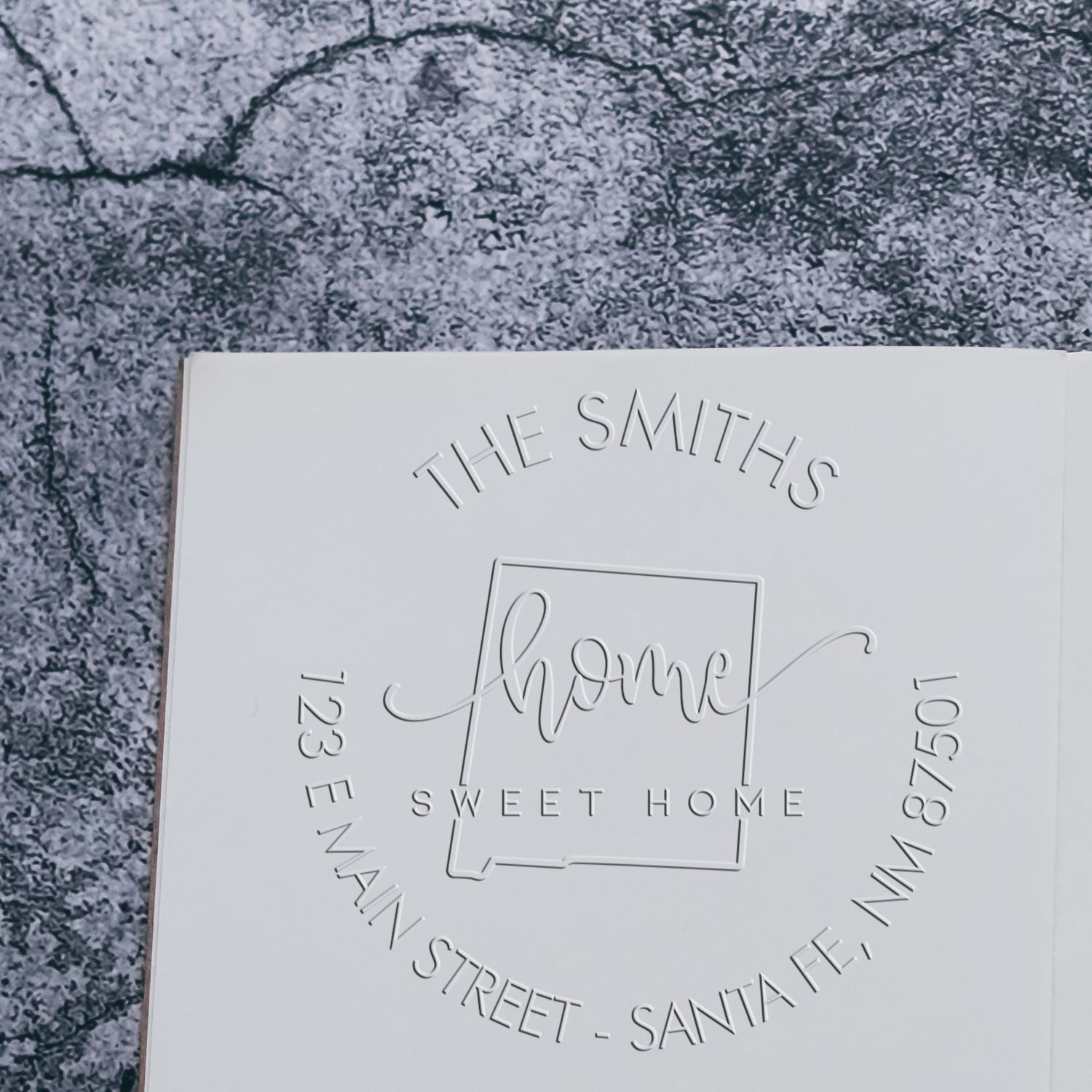 Home Sweet Home Desk Handcrafted Name and Address Embosser Seal Stamp for NM - Engineer Seal Stamps