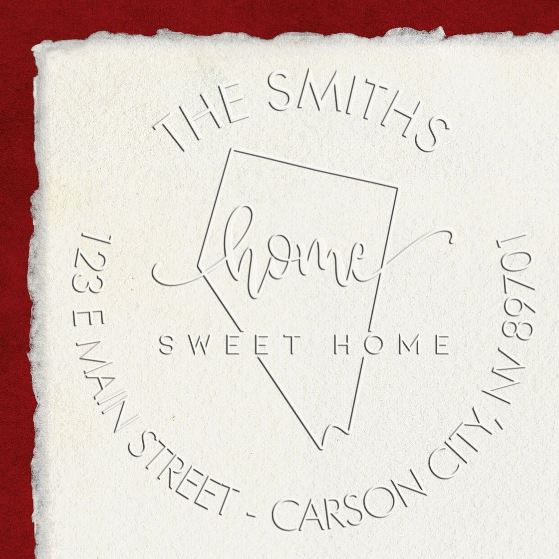 Home Sweet Home Desk Handcrafted Name and Address Embossing Seal for NV - Engineer Seal Stamps