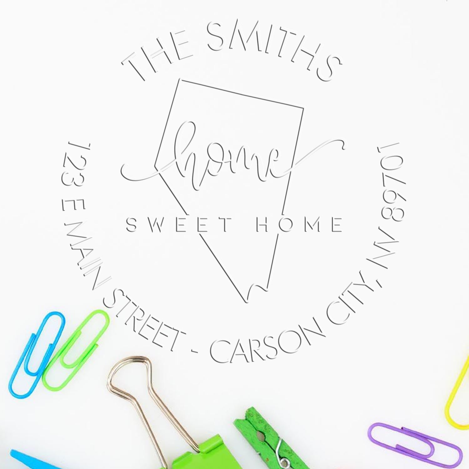 Sweet Home NV Soft Customized New Address Embossing Stamp