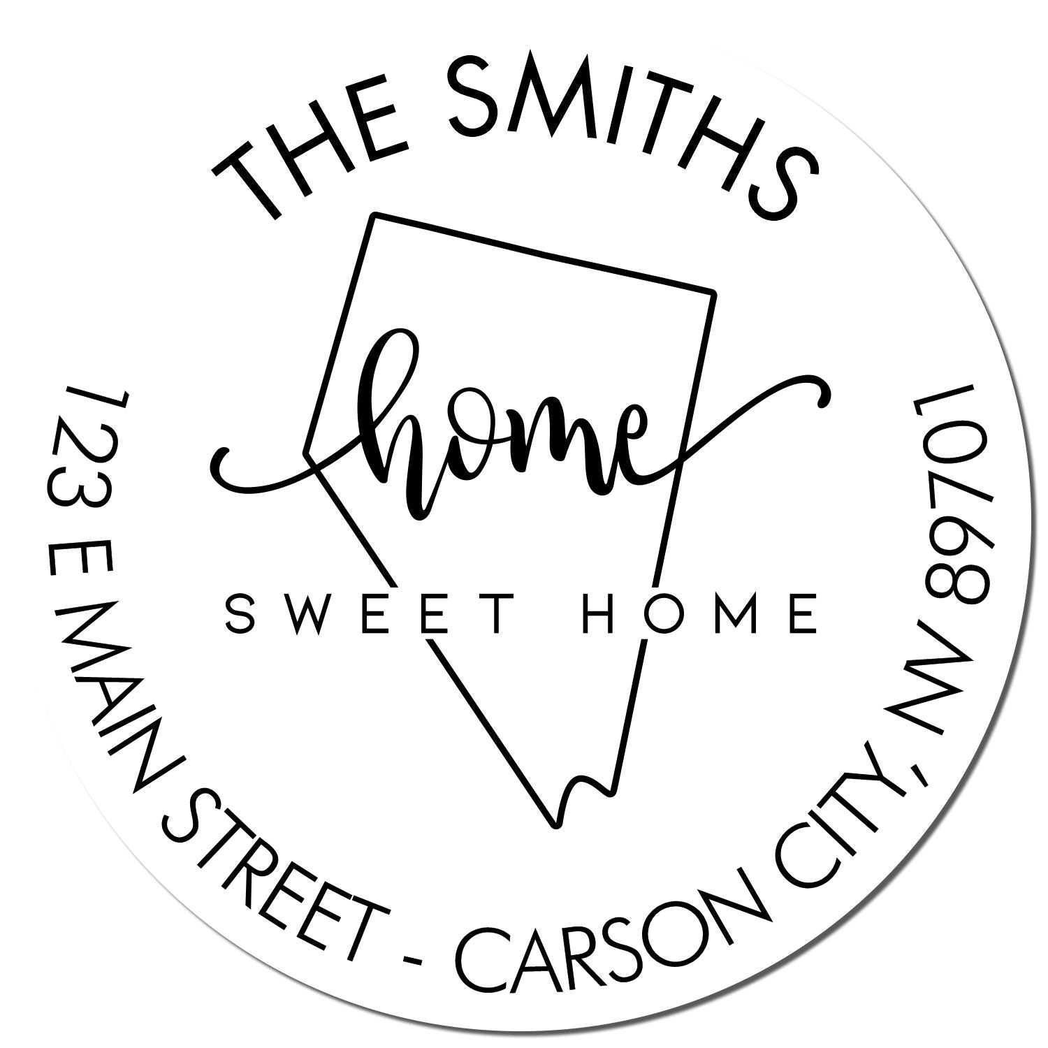 Slim Home Sweet Home for Nevada Personalized Name and Address Pre-Inked Stamp