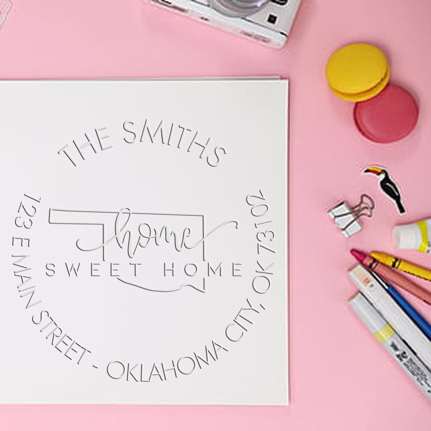 Sweet Home OK Soft Customized Mailing Address Seal Stamp Embosser