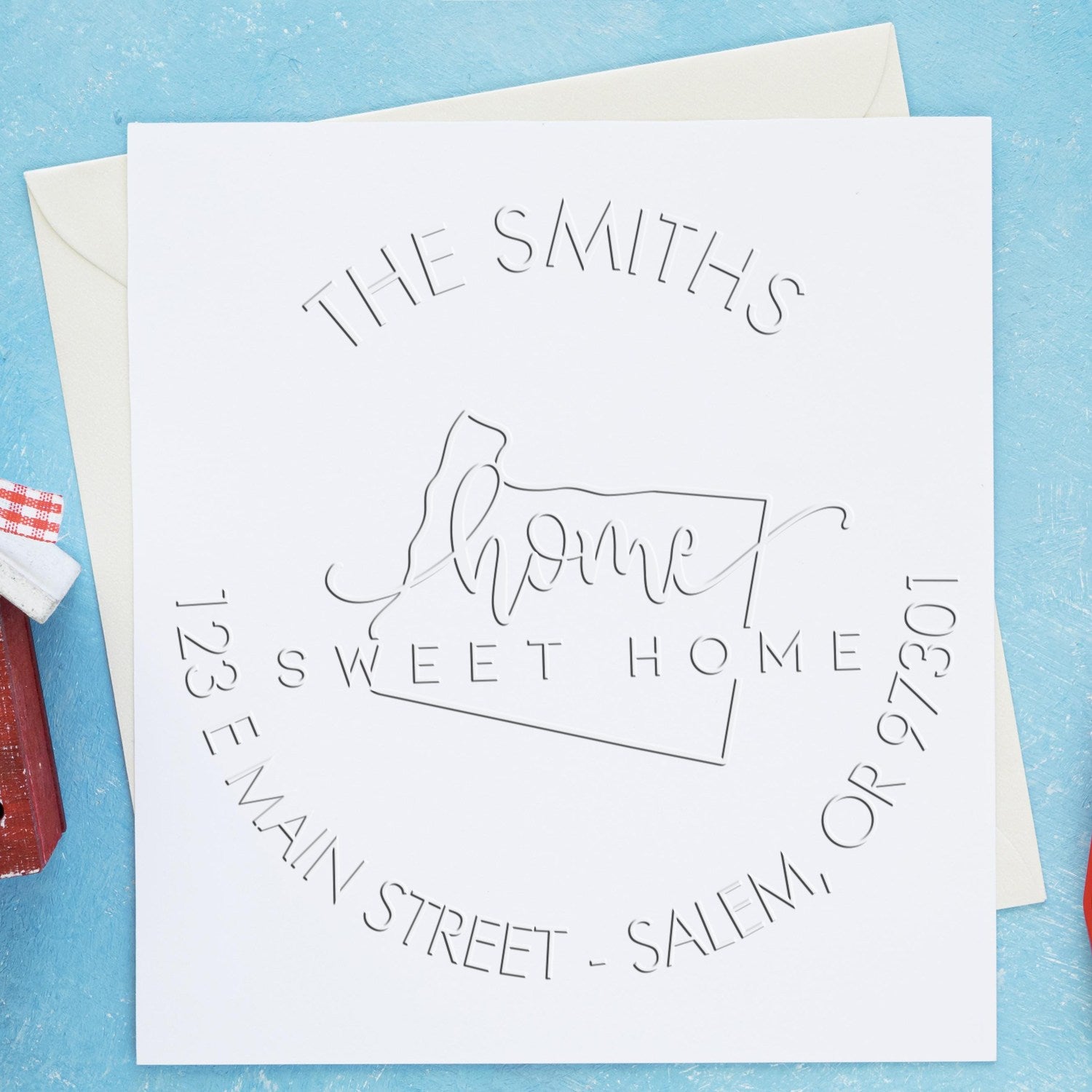 Sweet Home OR Soft Customized Mailing Address Embossed Seal