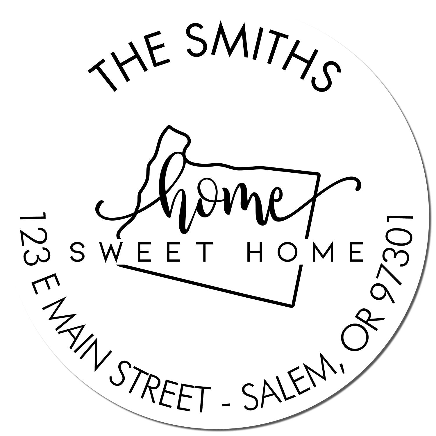 Slim Home Sweet Home for Oregon Personalized Return Address Pre-Inked Stamp