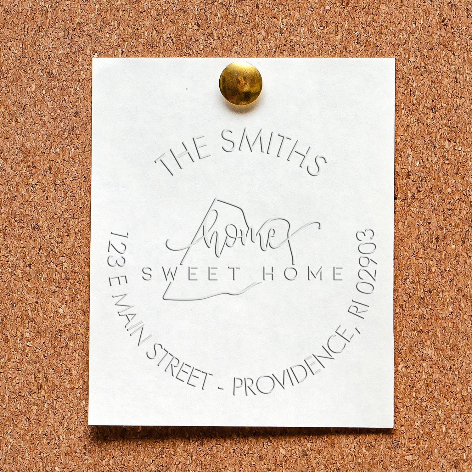 Sweet Home RI Soft Customized Mailing Address Embossed Stamp