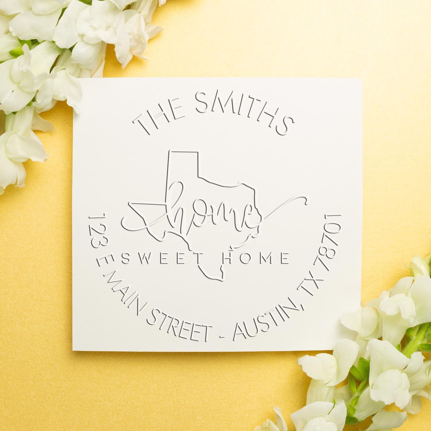 Home Sweet Home Desk Handcrafted New Address Embosser Seal Stamp for TX - Engineer Seal Stamps