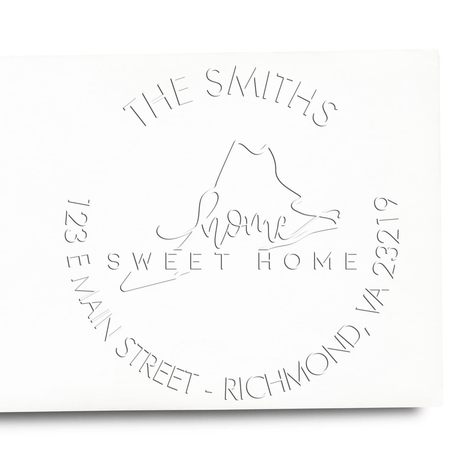 Home Sweet Home Desk Handcrafted Mailing Address Embosser for VA - Engineer Seal Stamps