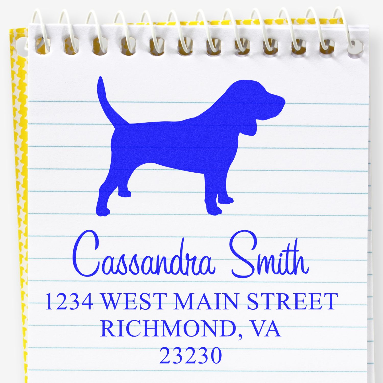 Wood Handle Beagle Address Label Stamp for Envelopes