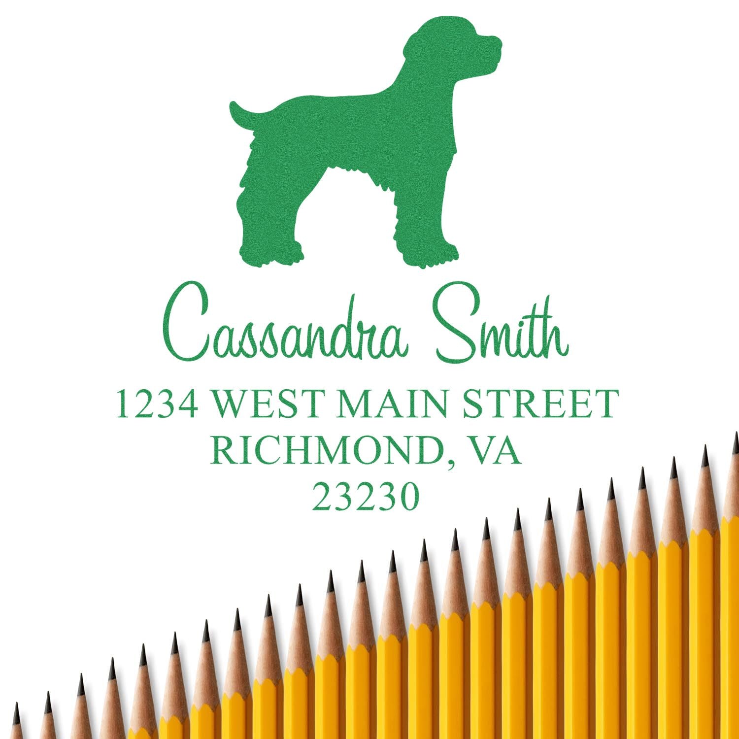 Slim Pre-Inked Brittany Spaniel Personalizable Mail Stamper