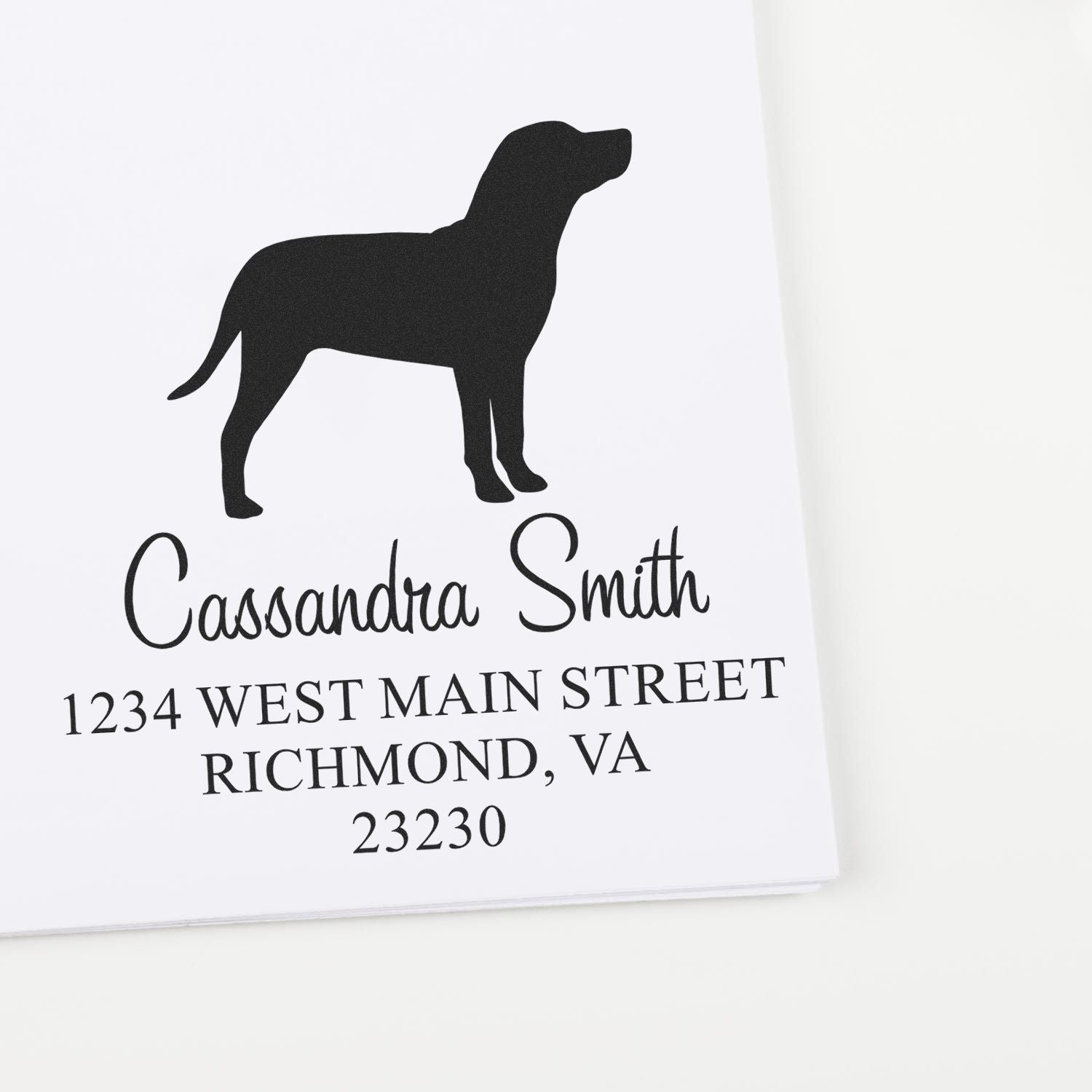 Wood Handle Catahoula Address Return Stamp for Envelopes