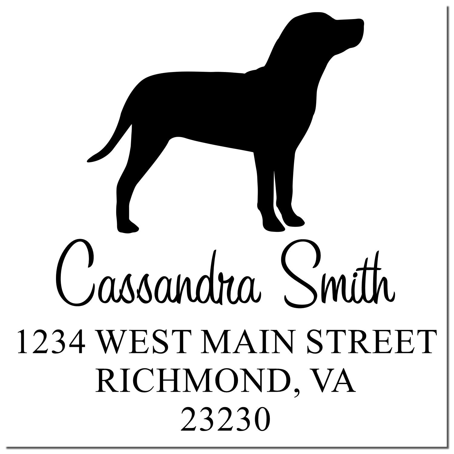 Wood Handle Catahoula Address Return Stamp for Envelopes