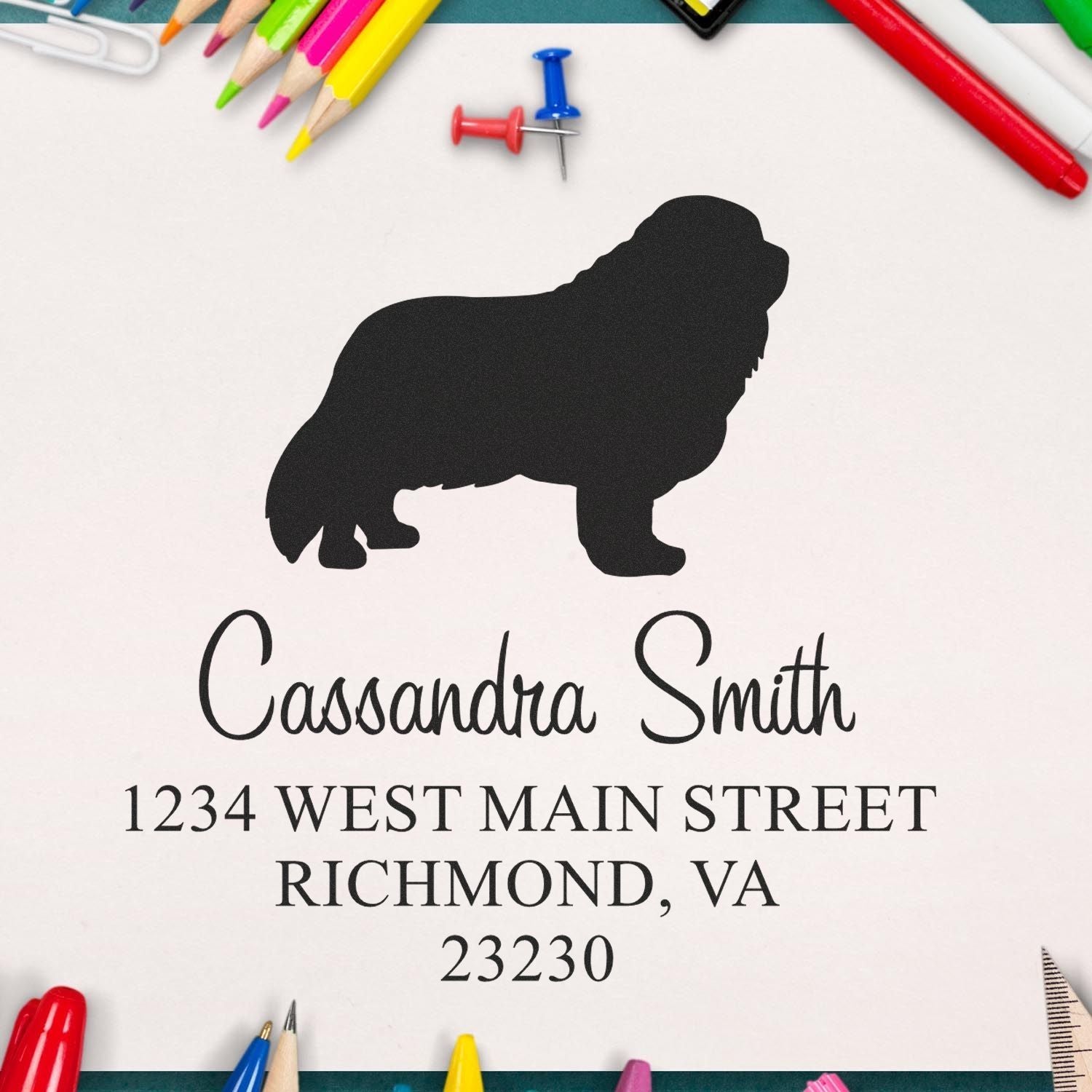 Slim Pre-Inked Cavalier King Charles Personalizable Mailing Address Stamp
