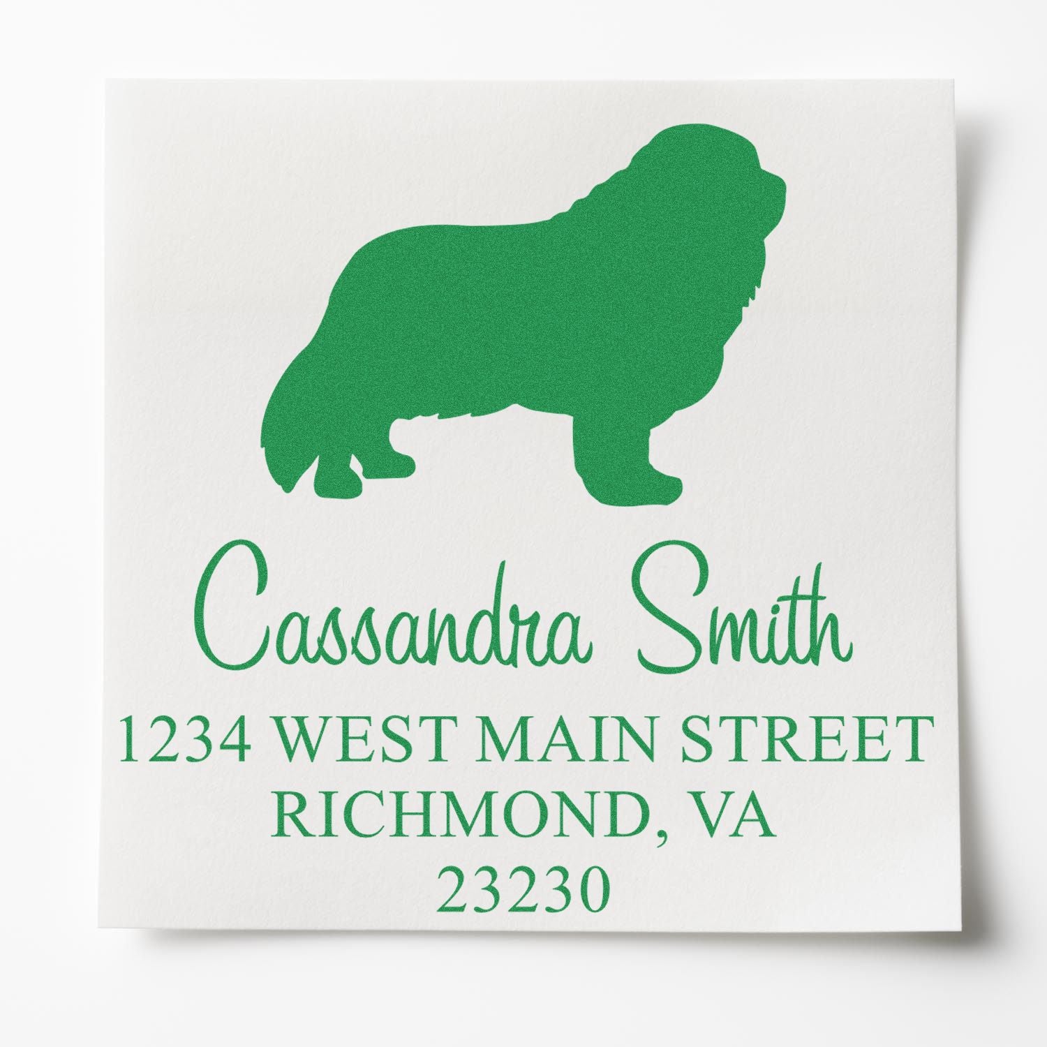 Wood Handle Cavalier King Charles Address Return Stamper