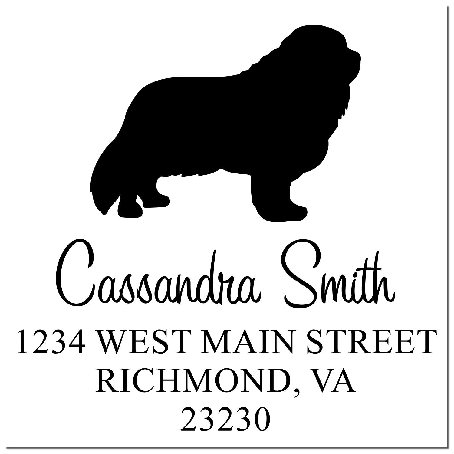 Slim Pre-Inked Cavalier King Charles Personalizable Mailing Address Stamp