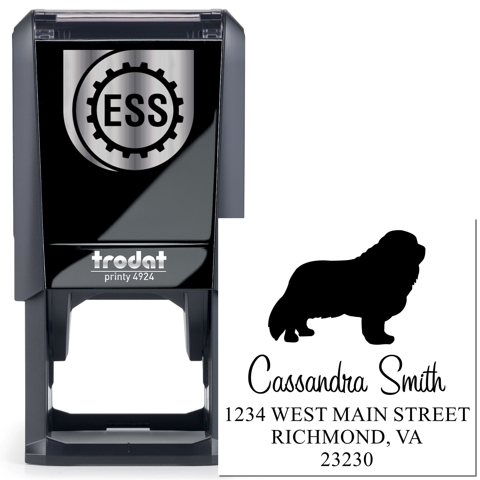 Self-Inking Cavalier King Charles Customizable Mailing Label Stamp - Engineer Seal Stamps