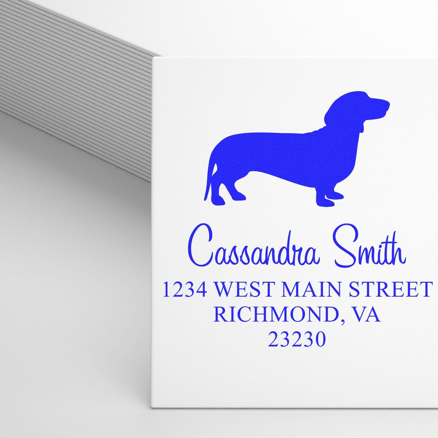 Wood Handle Dachshund Address Rubber Stamp