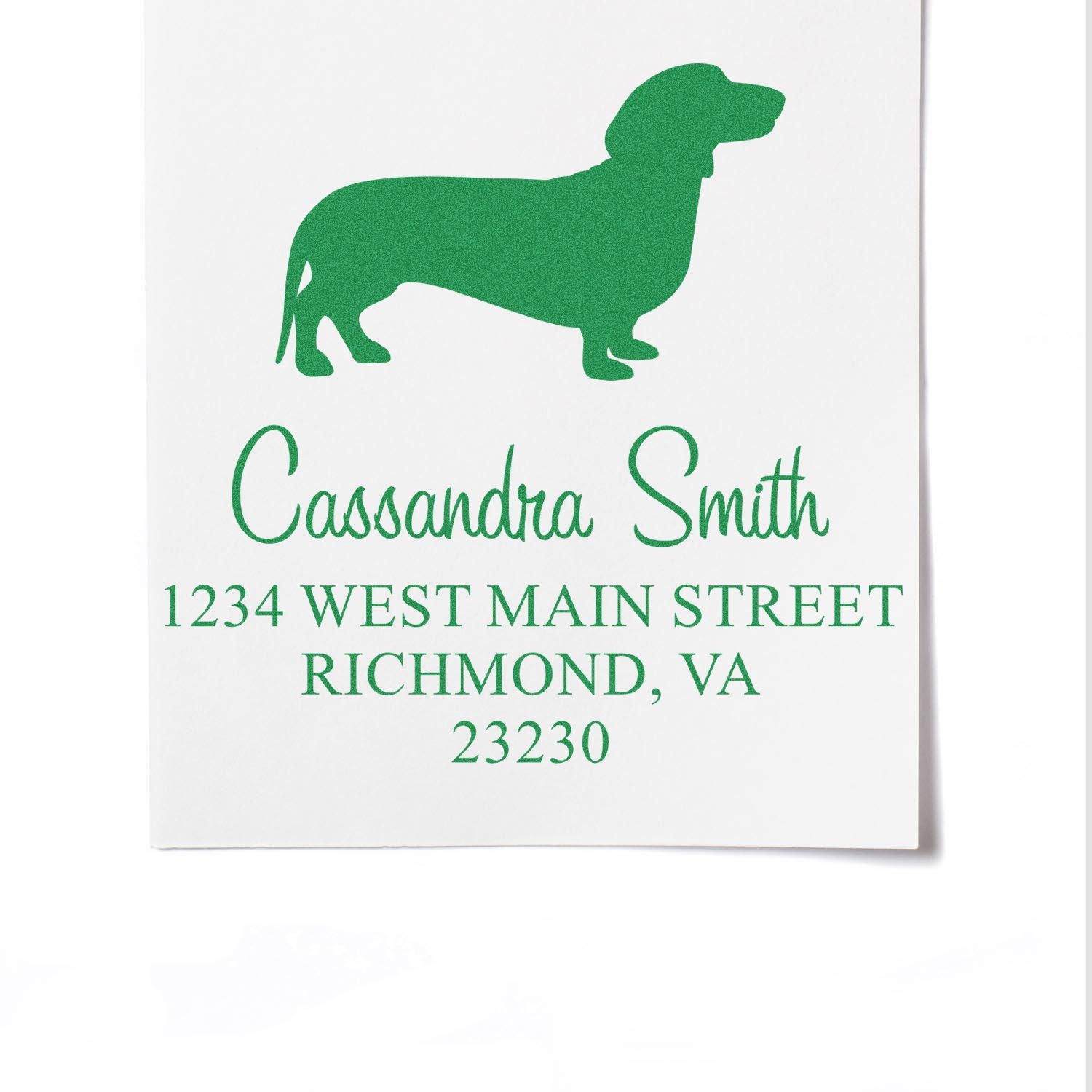 Wood Handle Dachshund Address Rubber Stamp