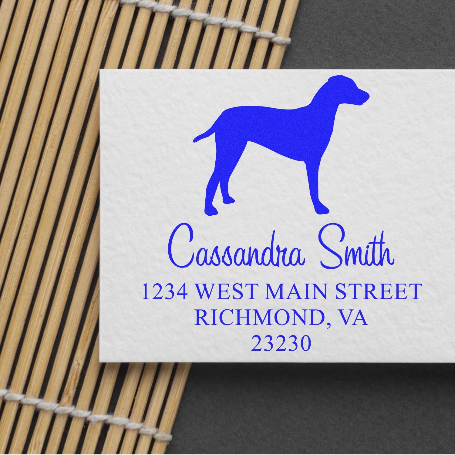 Wood Handle Dalmatian Address Stamp