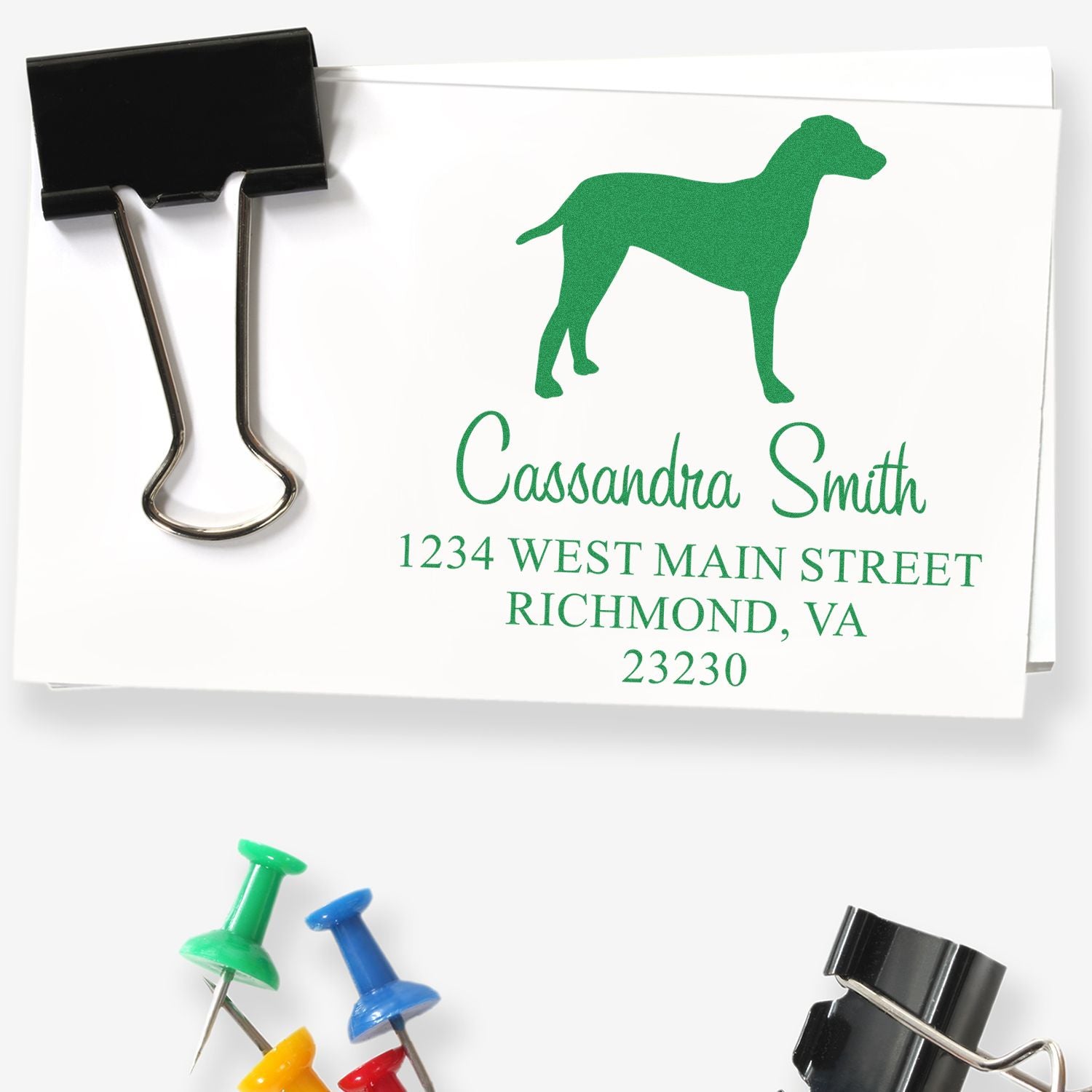 Wood Handle Dalmatian Address Stamp