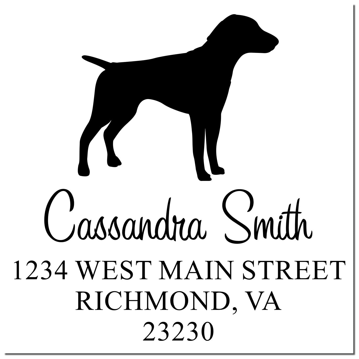 Wood Handle German Shorthaired Pointer Address Stamp for Envelopes