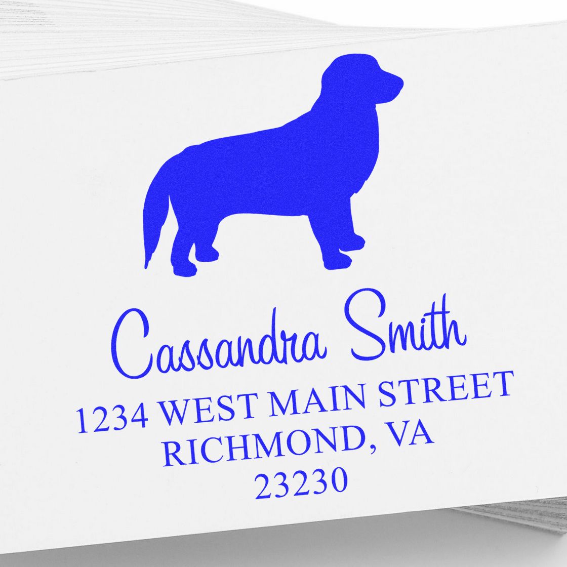 Wood Handle Golden Retriever Address Stamp for Envelopes