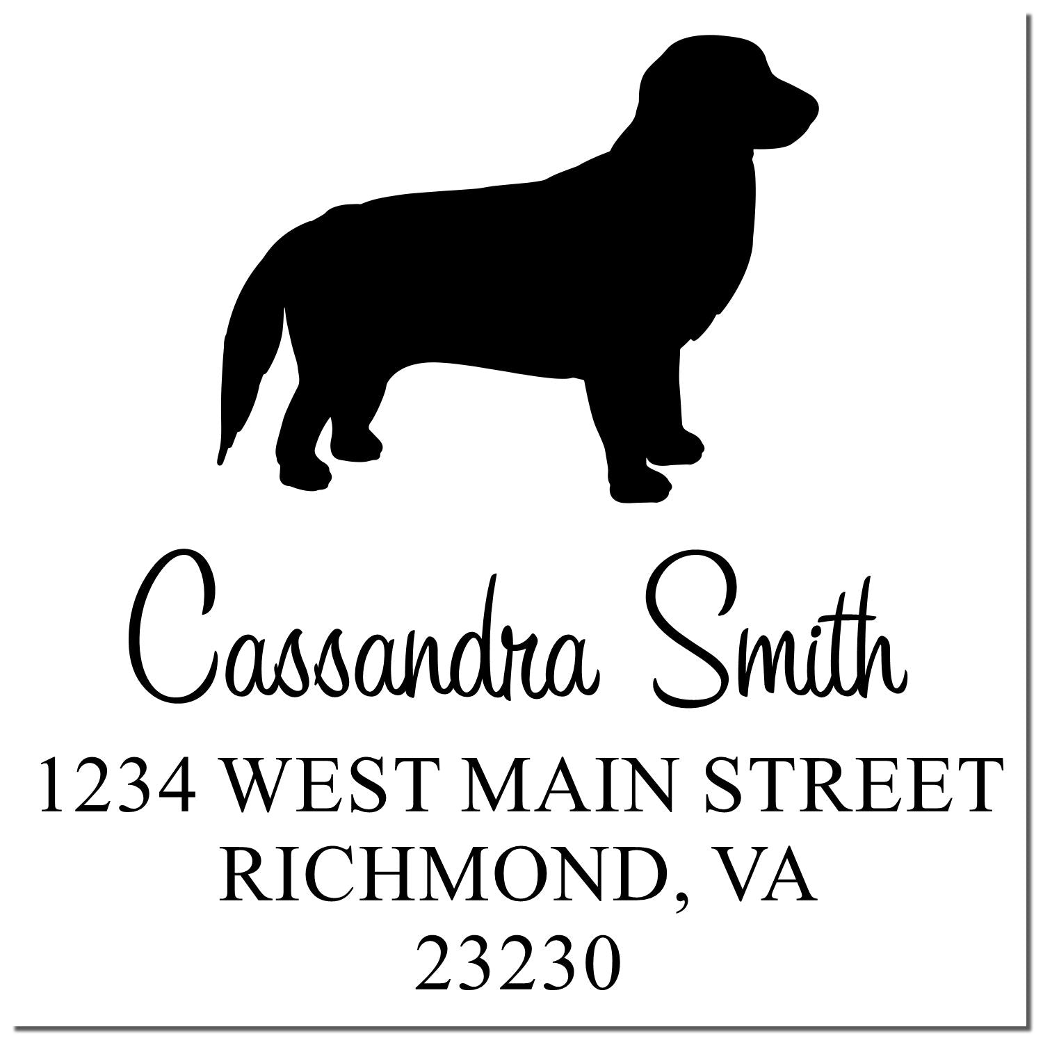 Wood Handle Golden Retriever Address Stamp for Envelopes