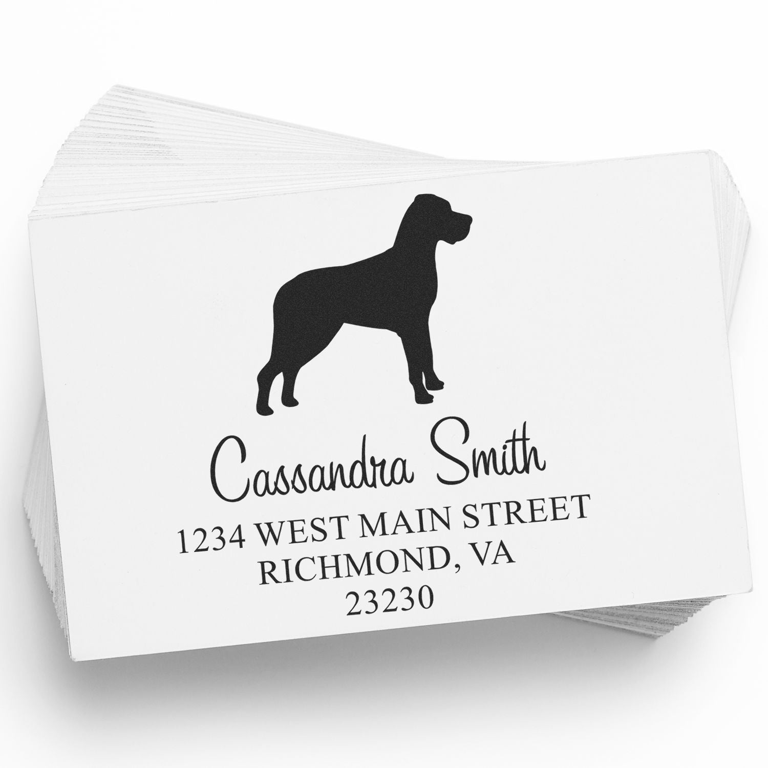 Wood Handle Great Dane Address Stamper