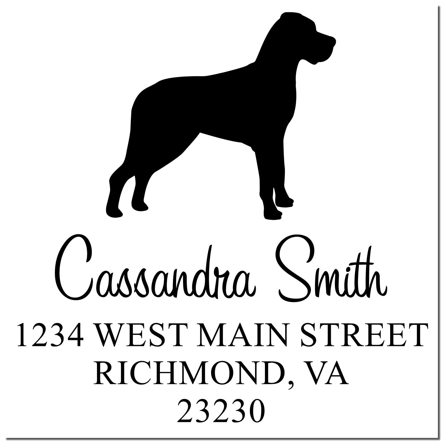 Wood Handle Great Dane Address Stamper