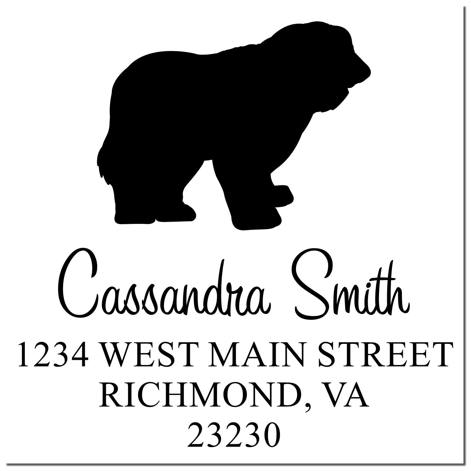 Self-Inking Old English Sheepdog Customizable Name and Address Rubber Stamp