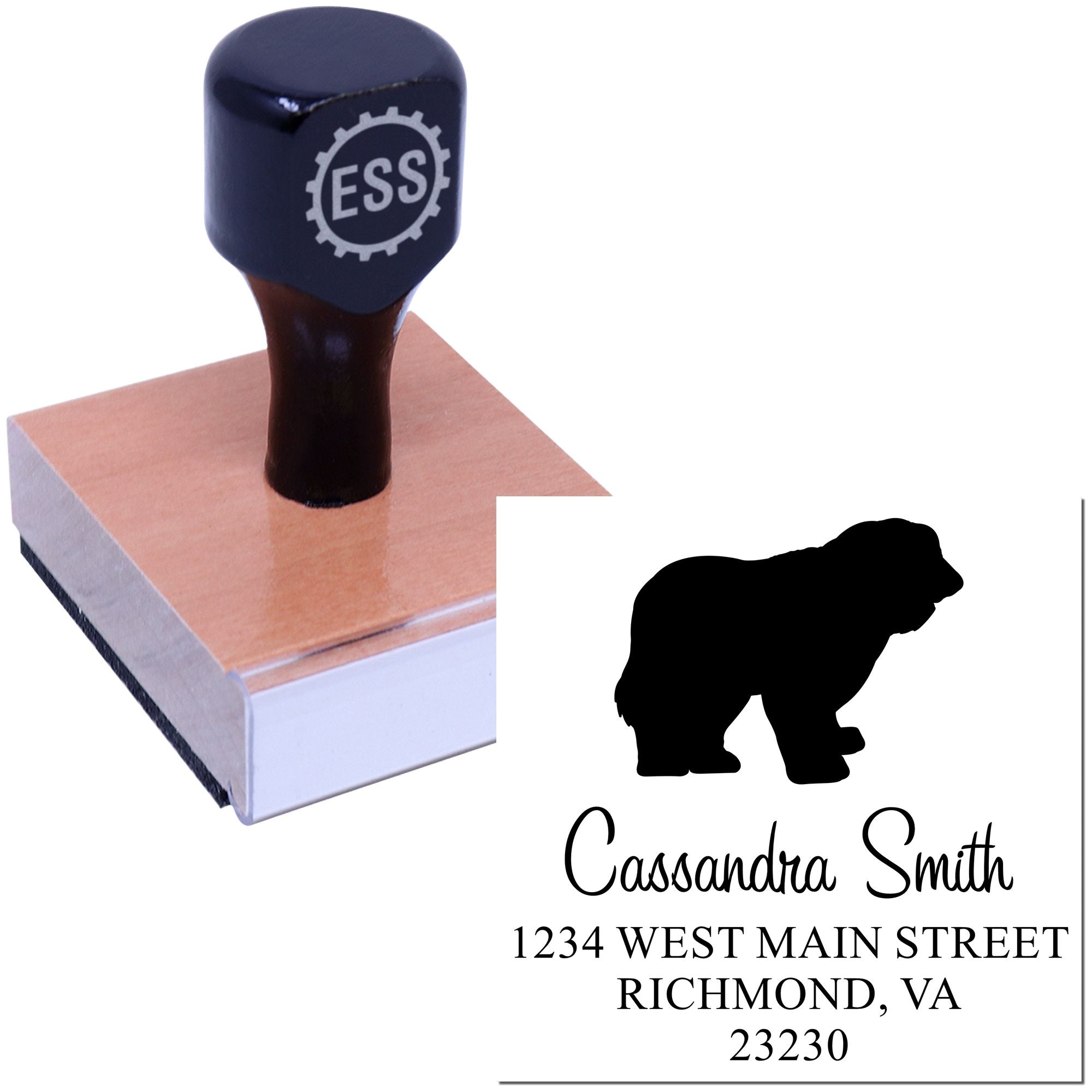 Wood Handle Old English Sheepdog Custom Stamp