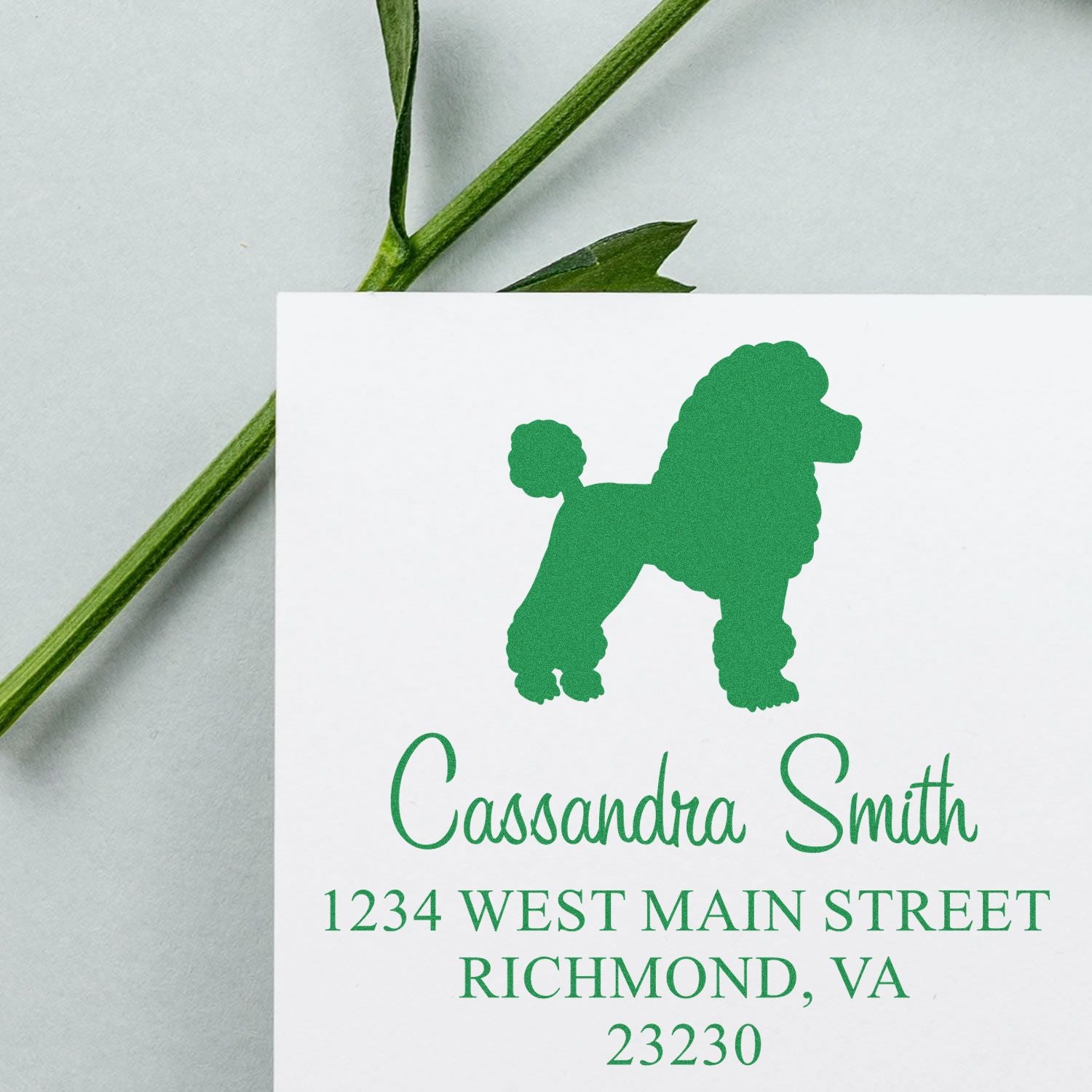 Self-Inking Poodle Customizable Name and Address Stamp