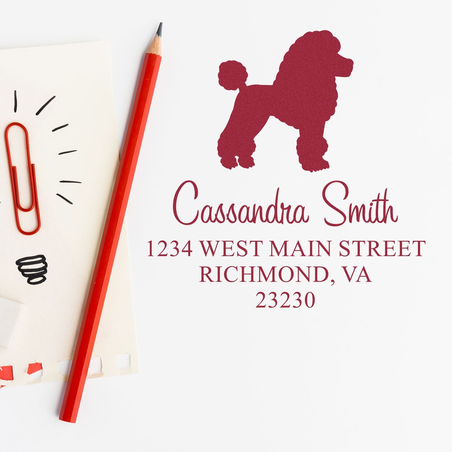 Self-Inking Poodle Customizable Name and Address Stamp