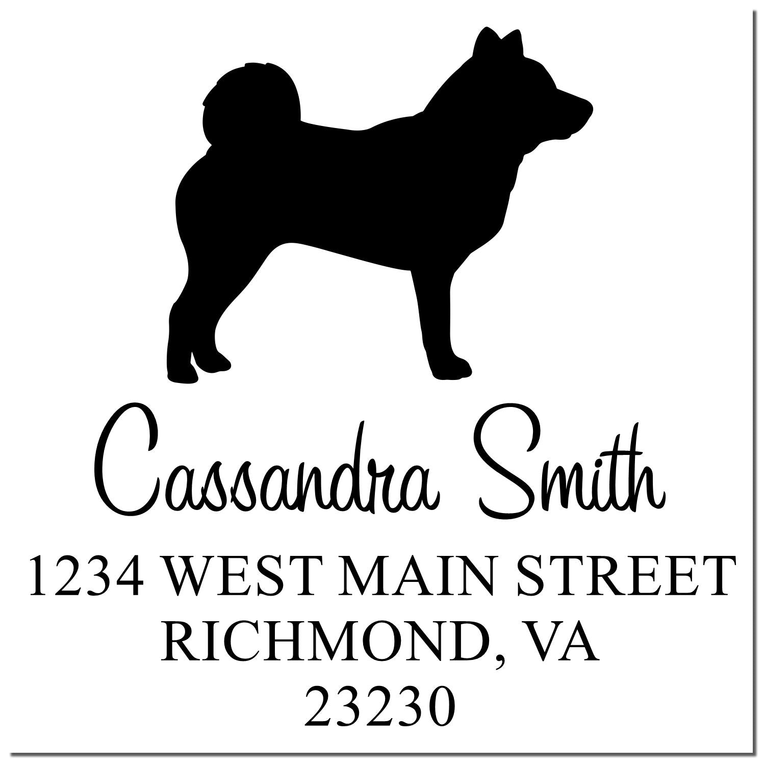 Wood Handle Shiba Inu Custom Address Label Stamp