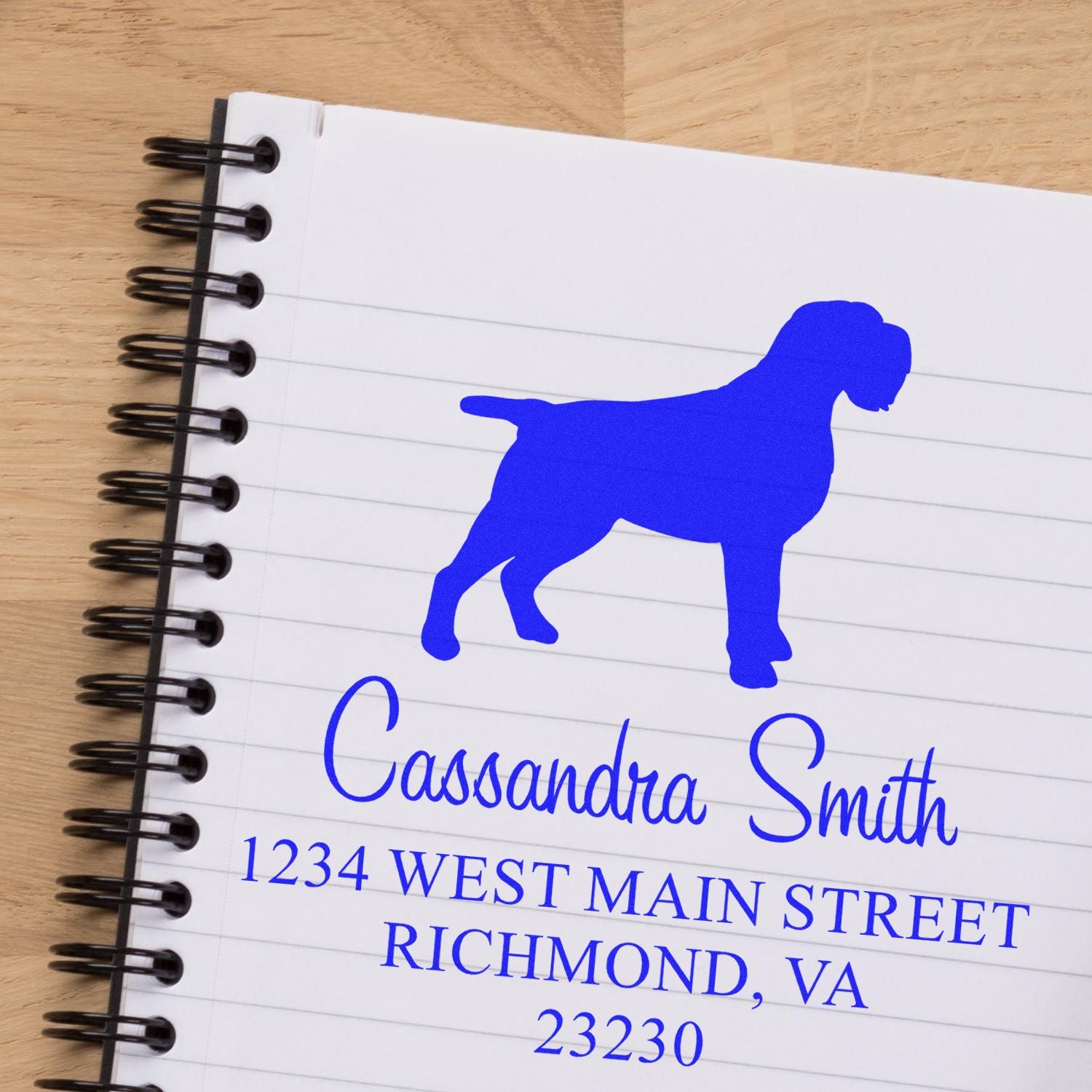 Wood Handle Wirehaired Pointing Griffon Custom Address Label Stamper