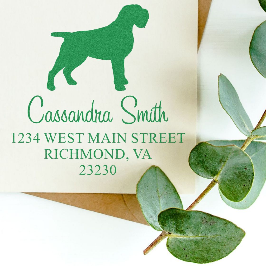 Wood Handle Wirehaired Pointing Griffon Custom Address Label Stamper