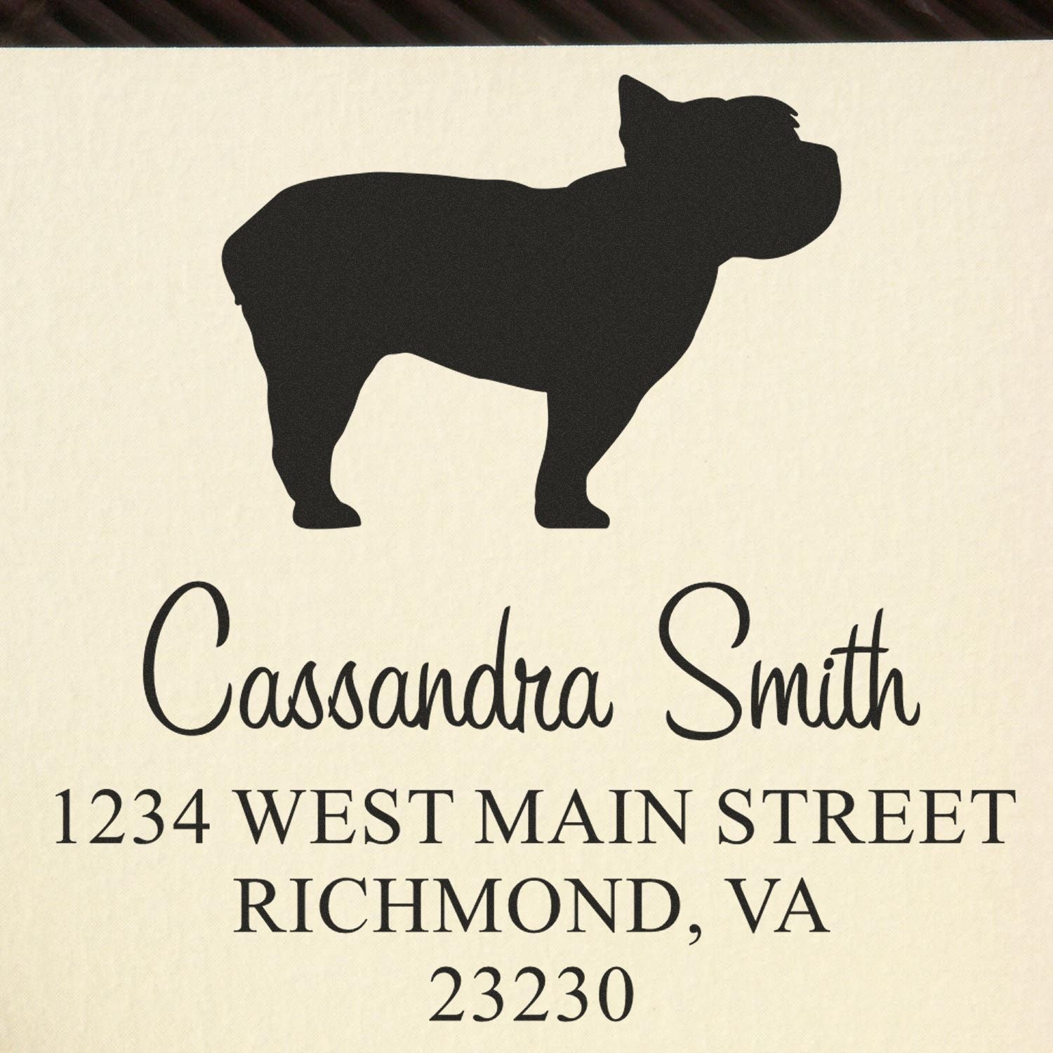 Wood Handle Yorkshire Terrier Custom Address Label Stamper