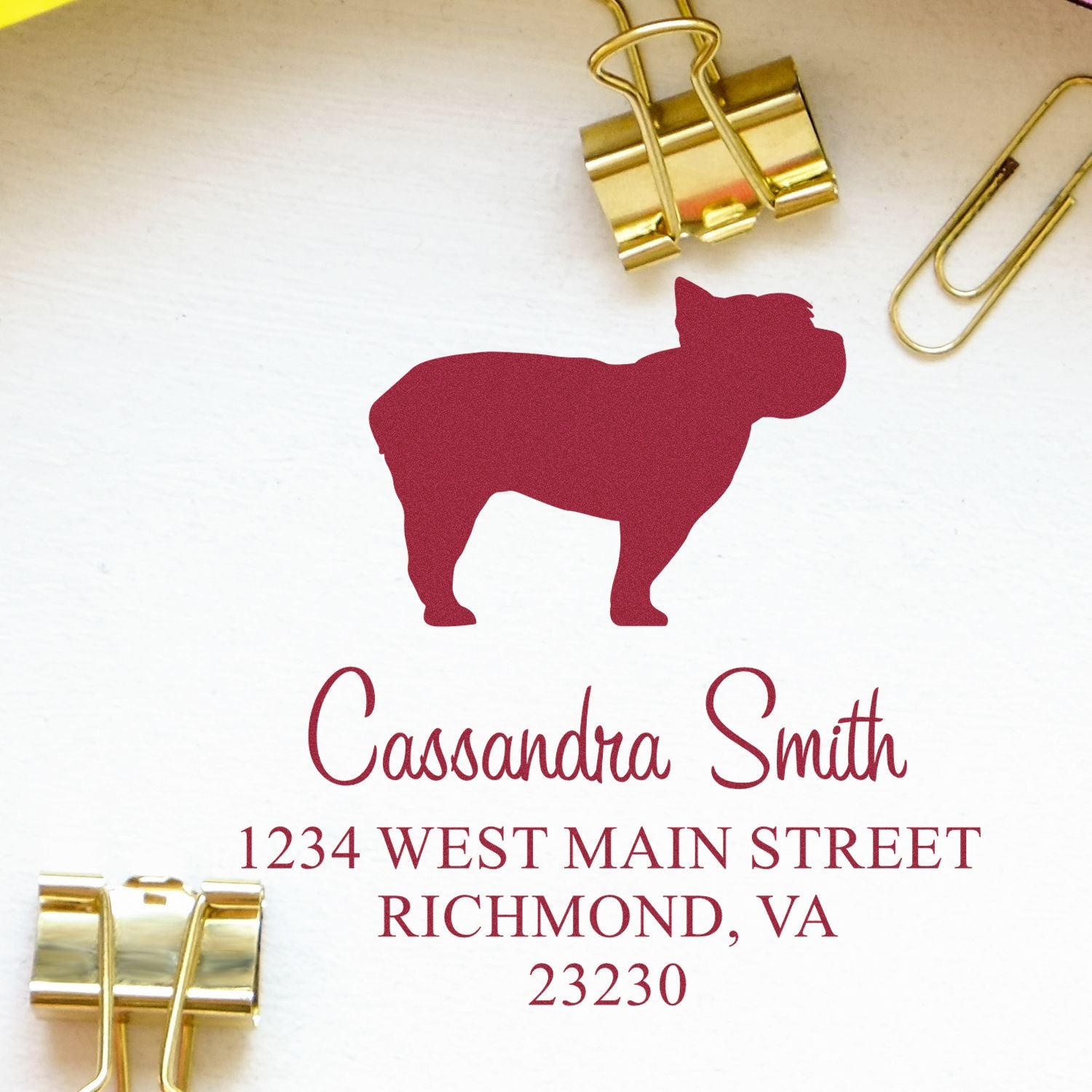 Wood Handle Yorkshire Terrier Custom Address Label Stamper