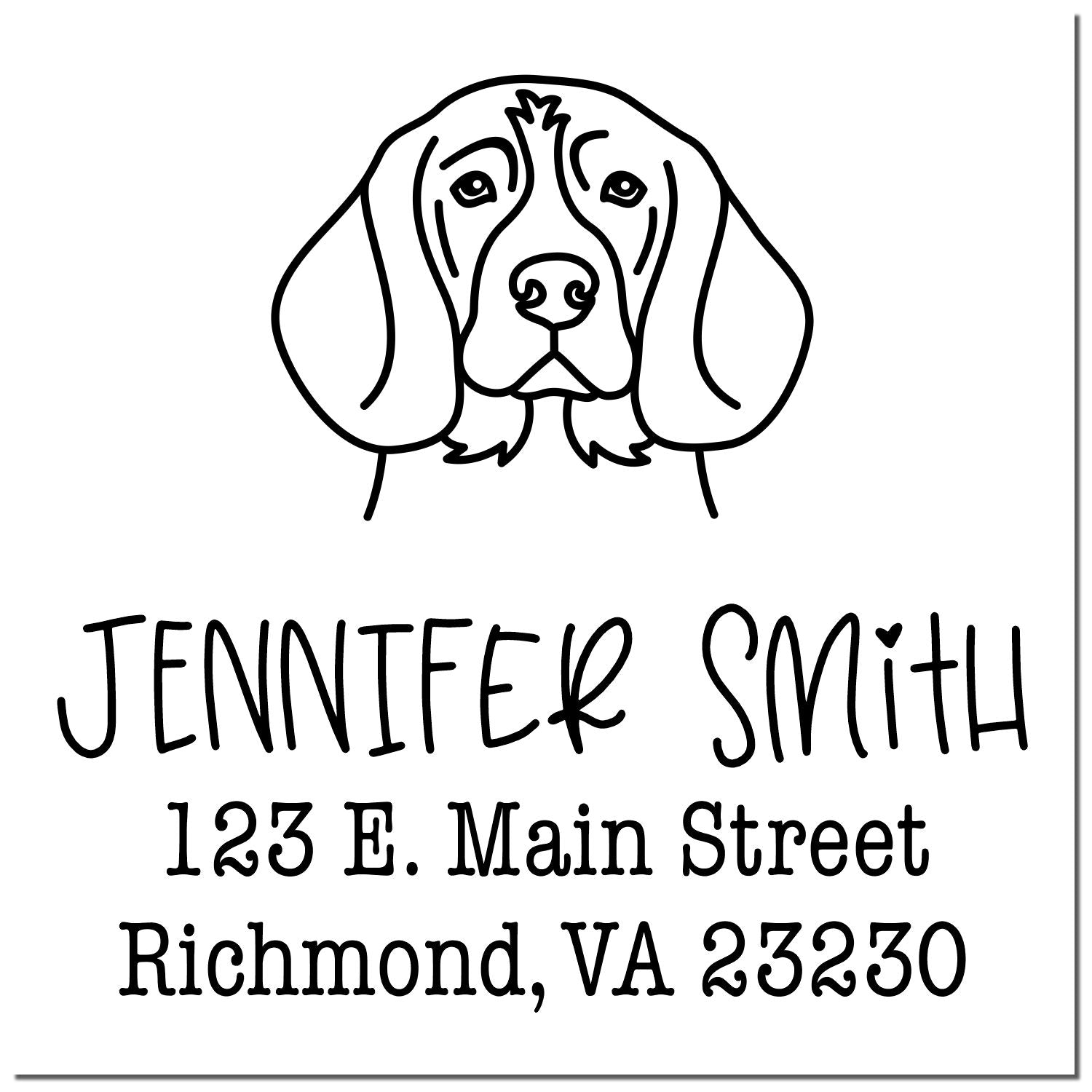 Self-Inking Beagle Customized Address Label Stamp