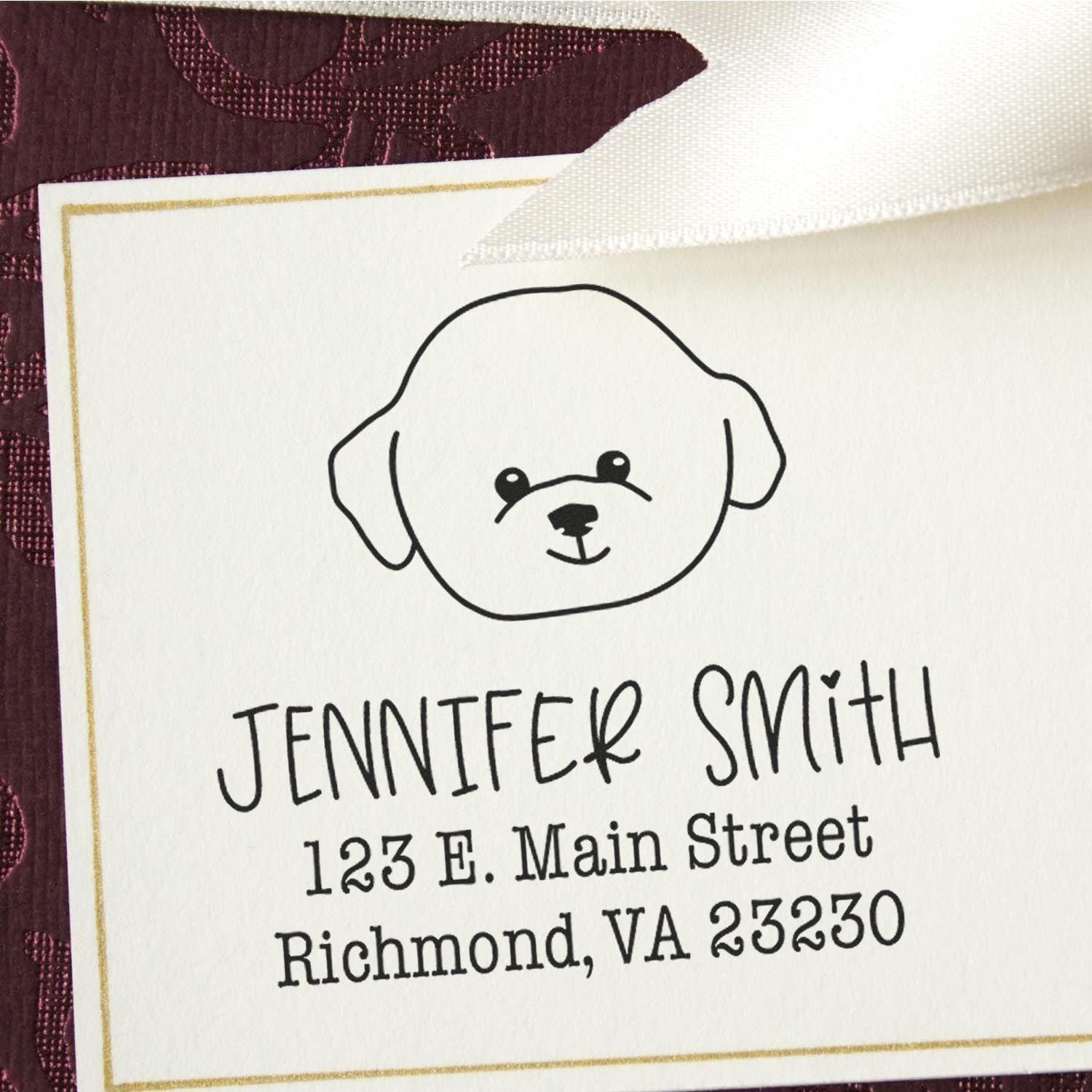 Self-Inking Bichon Customized Dog Lover's Address Stamp