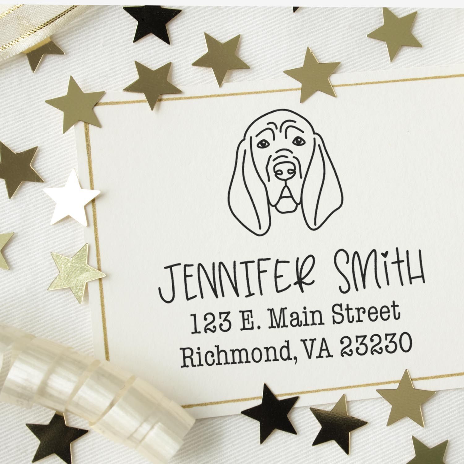 Self-Inking Blood Hound Customizable New Home Address Stamper