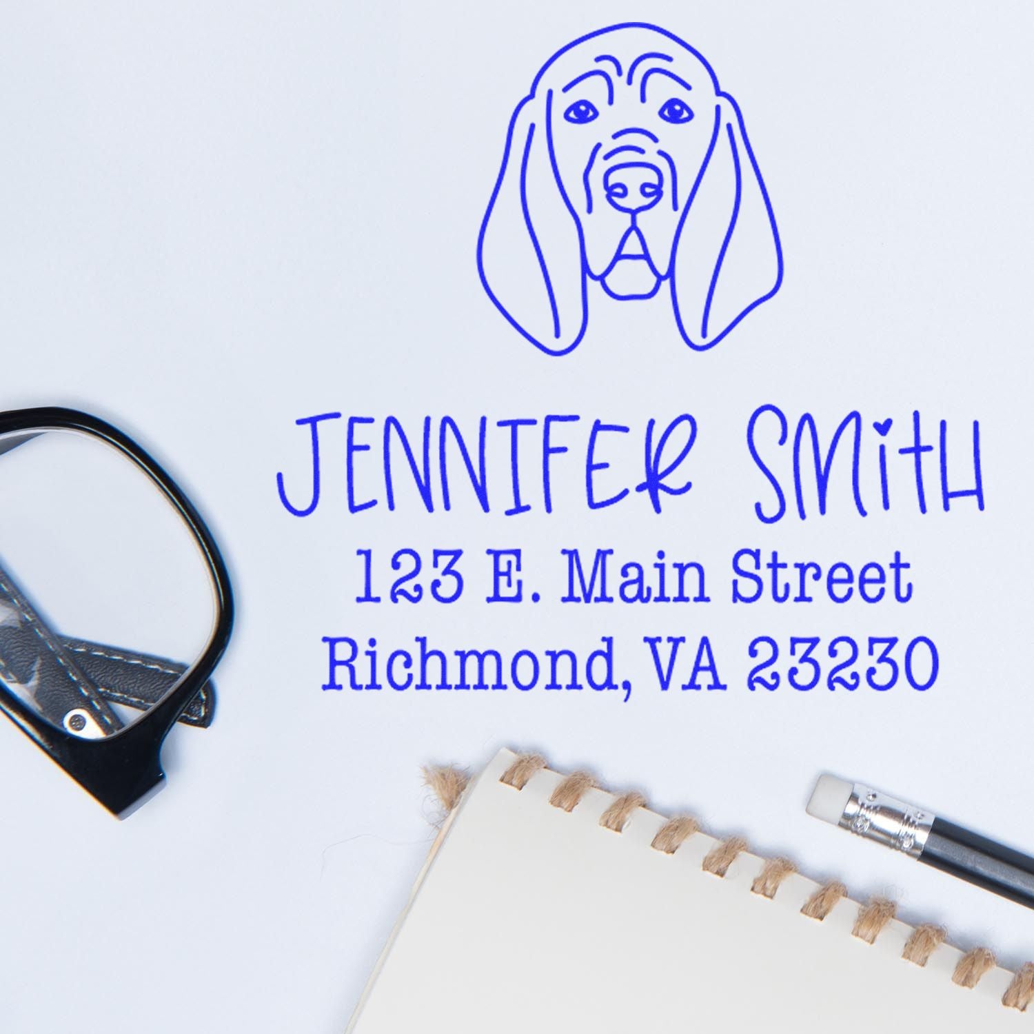 Self-Inking Blood Hound Customizable New Home Address Stamper