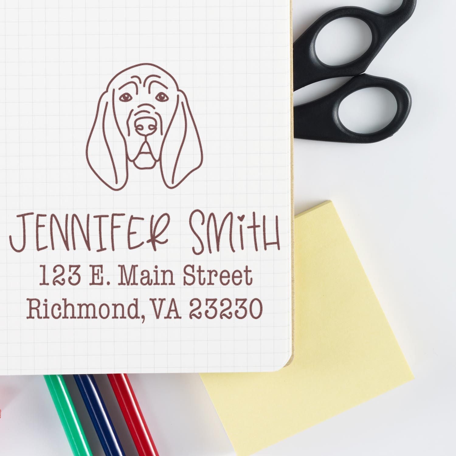 Wood Handle Blood Hound Custom Address Return Stamp for Envelopes