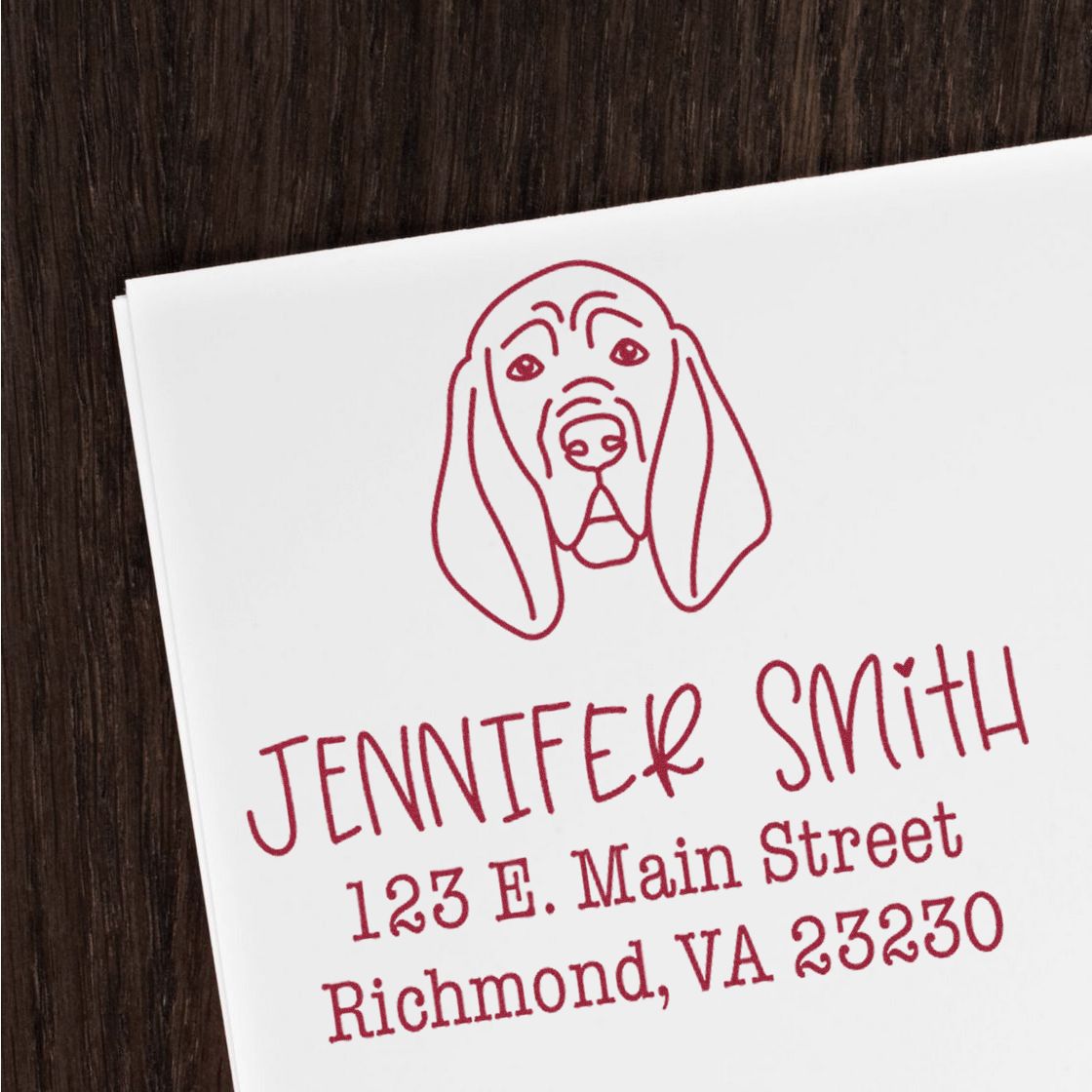 Wood Handle Blood Hound Custom Address Return Stamp for Envelopes